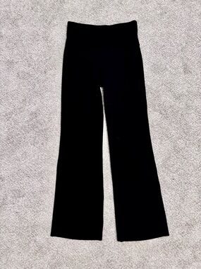 Athleta Stufio Flare High Ribbed Waist Black Flare Pants Size Small.